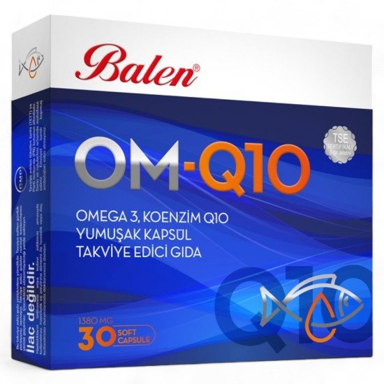 Balen Om-Q10 Omega 3 ve Koenzim İçeren Yumuşak Kapsül 1380 Mg*30-8690957004651