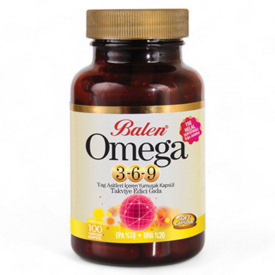 Balen Omega 3-6-9 Yağ Asitlerini İçeren Yumuşak Kapsül 1585MG*100-8690957000868