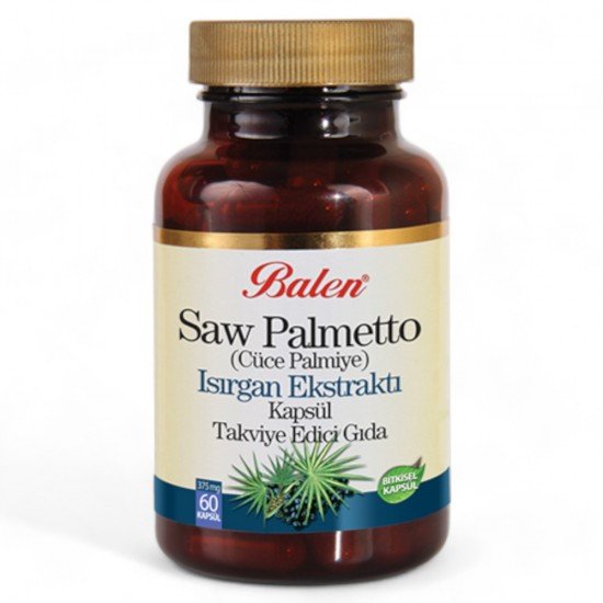 Balen Saw Palmetto (Cüce Palmiye), Isırgan Ekstraktı Kapsül 375MG*60-8690957001575