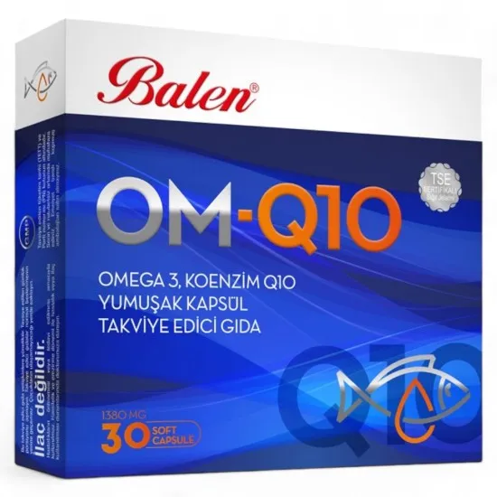 Balen Om-Q10 Omega 3 ve Koenzim İçeren Yumuşak Kapsül 1380 Mg*30-8690957004651 Balen Om-Q10 Omega 3 ve Koenzim İçeren Yumuşak Kapsül 1380 Mg*30-8690957004651